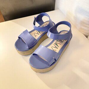 Vintage 90s Style Strappy Purple Platform Sandals